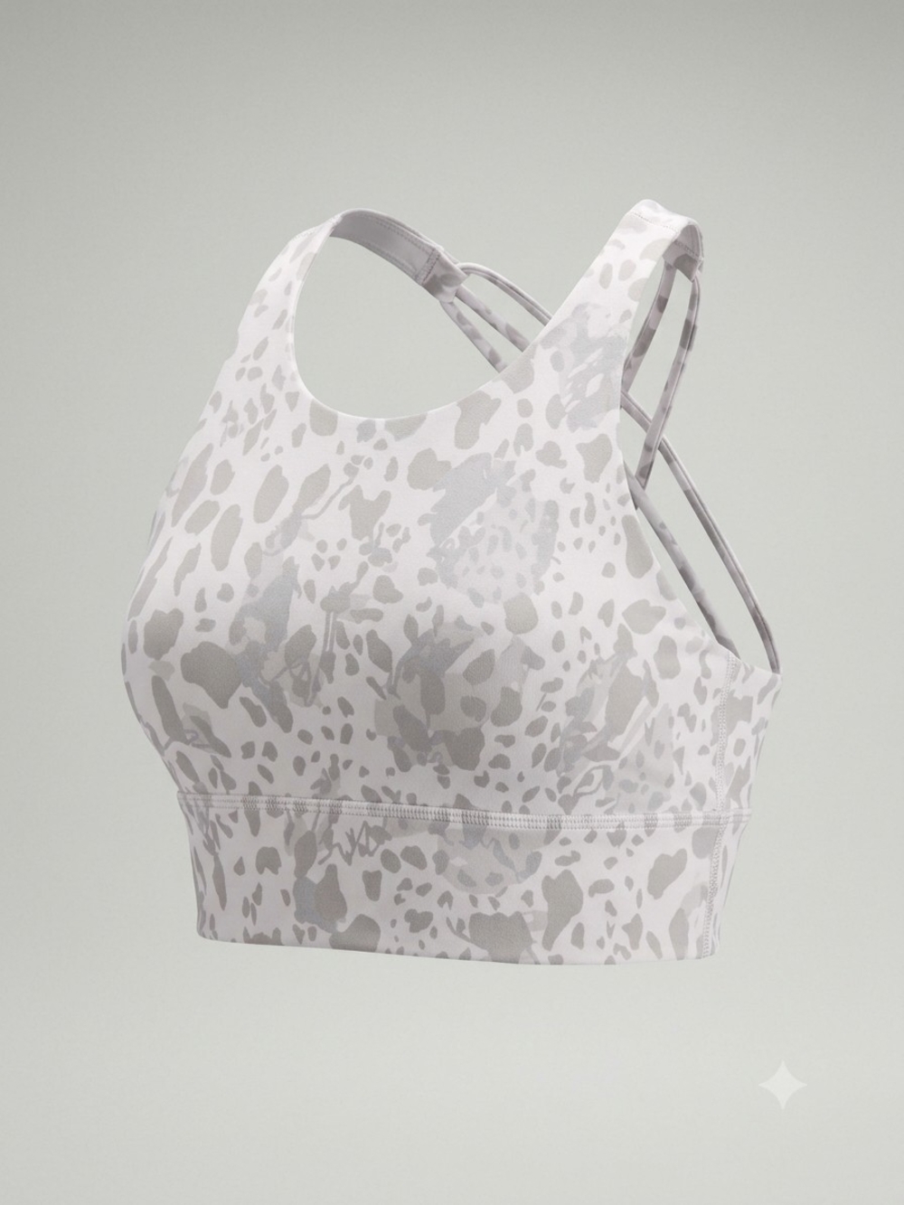 lululemon athletica High-Neck Printed Sports Bra - Light Gray & White